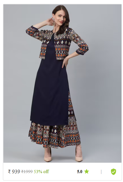 Kartier ethnic sets kurti pant with dupatta thrissur kerala photo 13