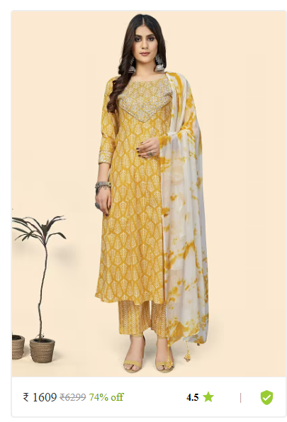 Kartier ethnic sets kurti pant with dupatta thrissur kerala photo 05