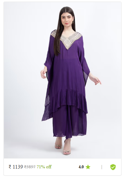 Kartier ethnic sets kurti pant with dupatta thrissur kerala photo 02