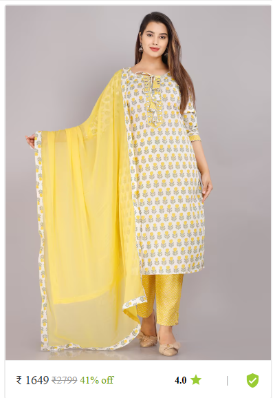 Kartier ethnic sets kurti pant with dupatta thrissur kerala photo 19
