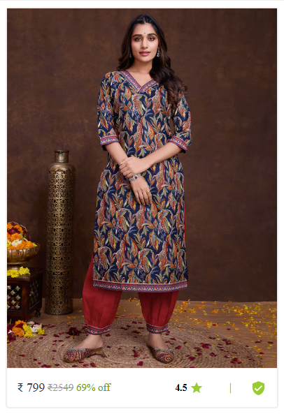 Kartier ethnic sets kurti pant with dupatta thrissur kerala photo 16