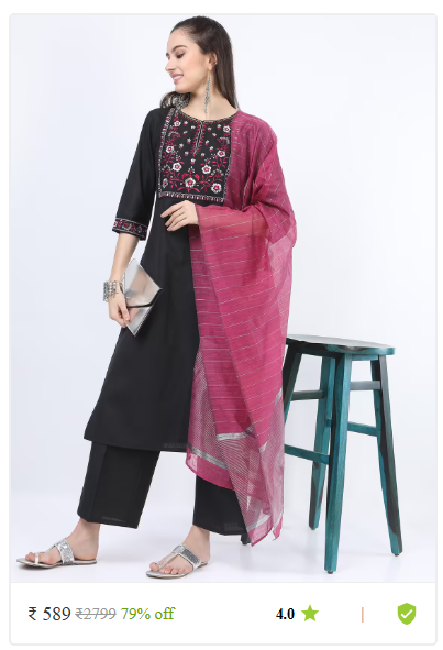 Kartier ethnic sets kurti pant with dupatta thrissur kerala photo 17