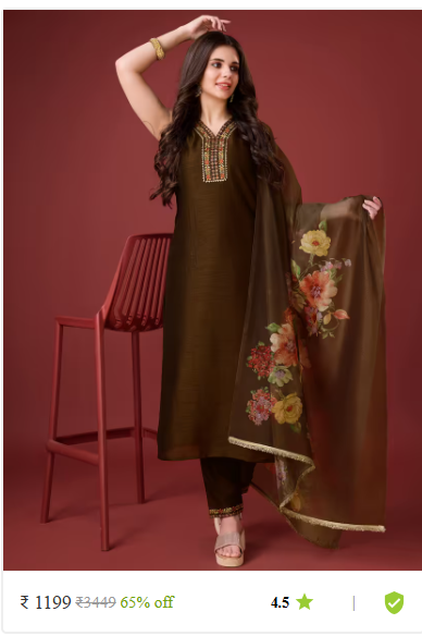 Kartier ethnic sets kurti pant with dupatta thrissur kerala photo 18