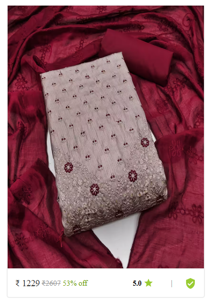 Kartier semi stitched unstitched suits dress material women photo 01