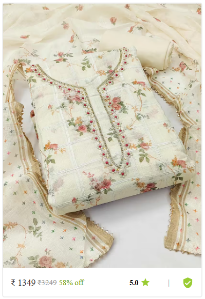 Kartier semi stitched unstitched suits dress material women photo 02