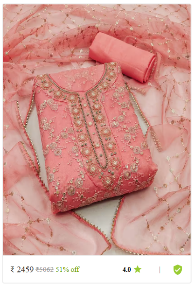 Kartier semi stitched unstitched suits dress material women photo 03