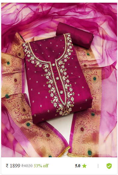 Kartier semi stitched unstitched suits dress material women photo 04