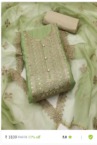 Kartier semi stitched unstitched suits dress material women photo 05