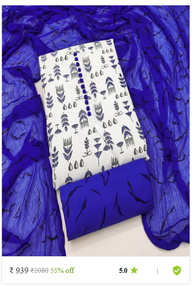 Kartier semi stitched unstitched suits dress material women photo 06