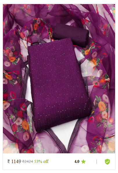 Kartier semi stitched unstitched suits dress material women photo 08