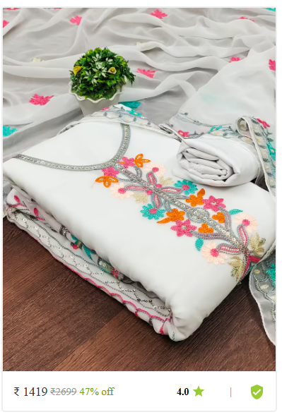 Kartier semi stitched unstitched suits dress material women photo 12