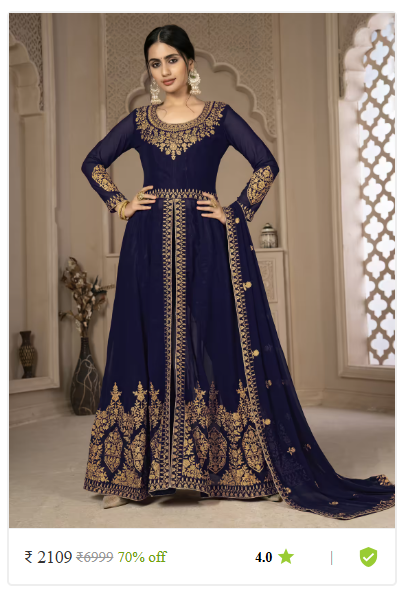 Kartier semi stitched unstitched suits dress material women photo 13