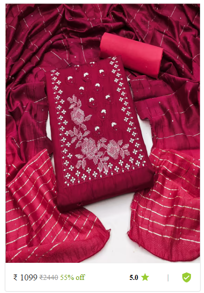 Kartier semi stitched unstitched suits dress material women photo 14
