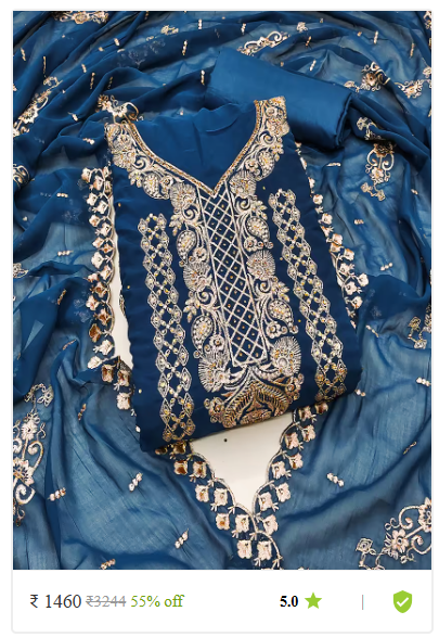 Kartier semi stitched unstitched suits dress material women photo 16