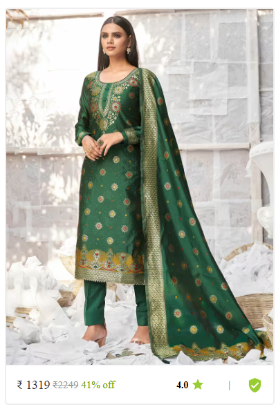 Kartier semi stitched unstitched suits dress material women photo 18