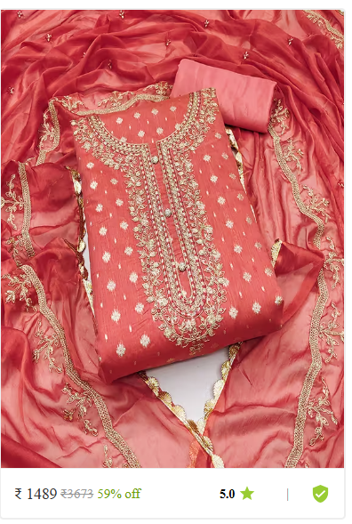 Kartier semi stitched unstitched suits dress material women photo 20